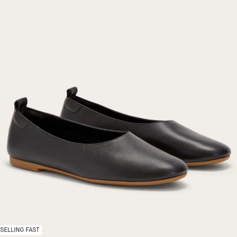 Everlane Black Leather Flats